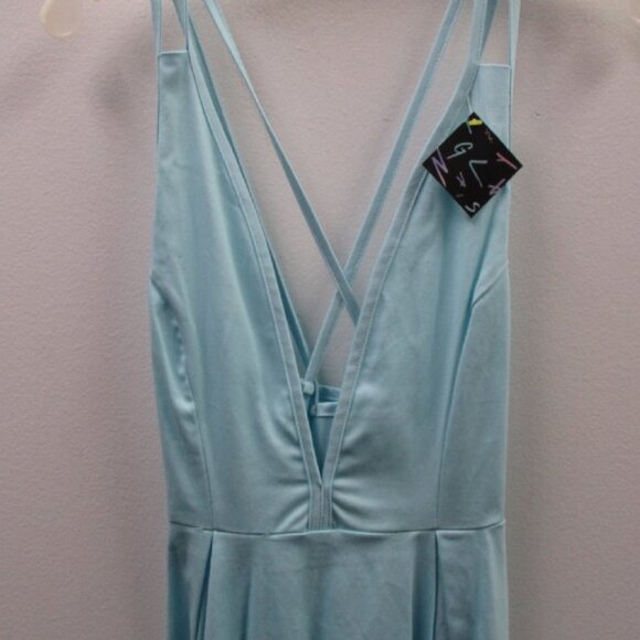 NWT Nasty Gal Plunging Neck Mini Dress - Picture 4 of 6